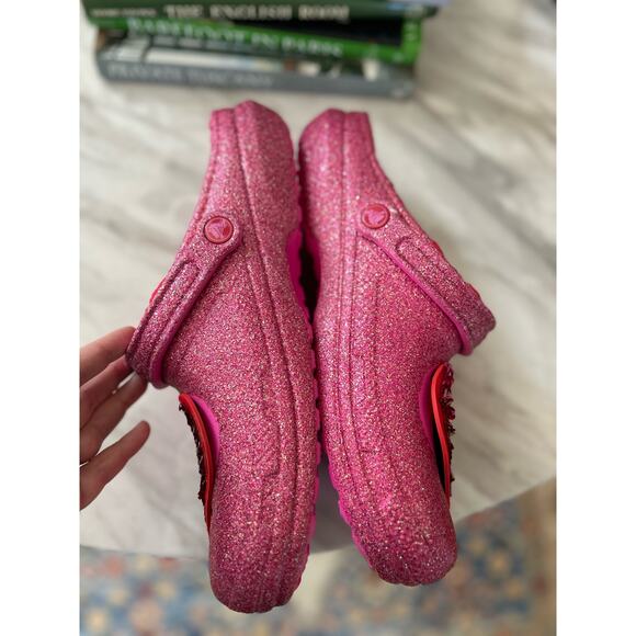 Crocs Limited Edition Pink Glitter Valentines Day Pink & Red Sequin Heart main image 5